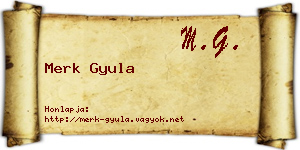 Merk Gyula névjegykártya